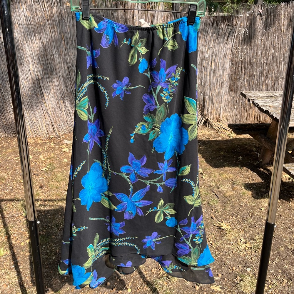 Vintage Floral Midi Skirt